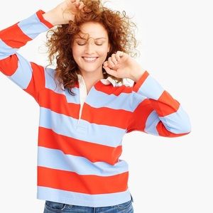 Jcrew Blue and Red Striped Polo